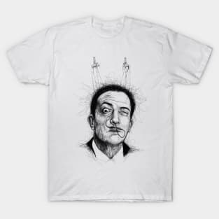 Salvador Dali. Scribble art. T-Shirt